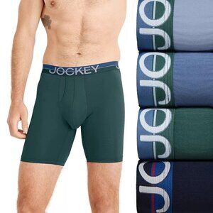 Jockey Infinite Cool Everyday Stretch 8" Long Leg Boxer Briefs NEW 4-Pack Medium